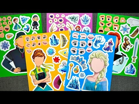 [🌸paper diy🌸] Decorate DISNEY FROZEN Sticker Book Makeover ❄️✨ Elsa, Anna & Olaf | DIY ASMR Paper