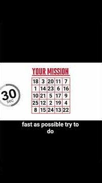 Train your brain 🧠Schulte Table focus challenge 👀 #BrainTraining #FocusChallenge #BrainGames