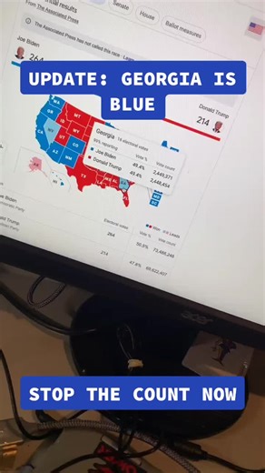 Update: Georgia is now BLUE for BIDEN #biden #election #election2020 #president