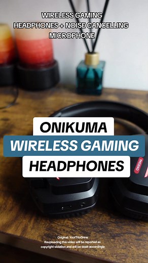 ONIKUMA B60 Wireless Gaming Headphones Noise Cancelling Microphones
