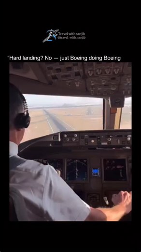 Travel with sanjib on Instagram: "“A smooth touchdown—well within limits! 💪✈️ Boeing builds these birds like tanks for a reason!” This clip shows the moment of landing from the cockpit of a Boeing jet, as the pilot executes a firm but controlled touchdown. Despite the apparent jolt, it’s well within aircraft limits — a reminder of the engineering toughness and precision that Boeing jets are built for. These aircraft are designed to withstand high impact loads during landing, especially in chall