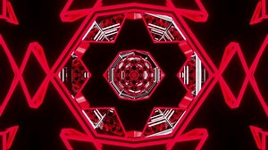 Futuristic Red Geometric Design with Neon Lights