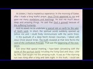 Divine Principle 3 Hour Lecture "Opening Statement"