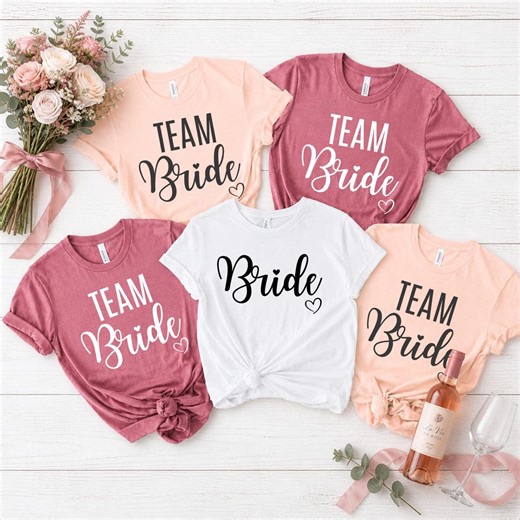 Bride Shirts, Bride Team Shirt, Bachelorette Tshirts, Wedding Party Tshirt, Bride Tribe Gift, Team Bride Tees, Hen Party Tee, Team Bride Top - Etsy