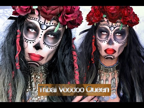 Tribal Voodoo Queen Halloween makeup tutorial