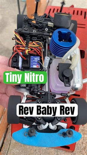 Mini XRAY NT18 Engine Rev Test and run - Smallest RC Nitro Car in the World