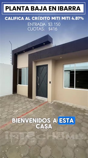 Casas en Ibarra on Instagram: "🏡✨ ¡Casa en Planta Baja – Huertos Familiares, Ibarra! 🏠 💸 Aplica al crédito hipotecario “MITI MITI” al 4.87% 📍 Ubicación: Huertos Familiares – Ibarra 📐 Área de construcción: 85 m² 💰 Precio: $63.000 💵 Entrada: $3.150 💳 Cuotas desde: $416 Distribución: 💫 Sala 🍽 Comedor 🍳 Cocina 🛏 Dormitorio master con baño privado 🛌 2 Dormitorios junior que comparten baño completo 🧺 Patio posterior con área de lavado 🍖 Área BBQQ 🚘 Garaje para 2 vehículos 🔑 Extras: Ce