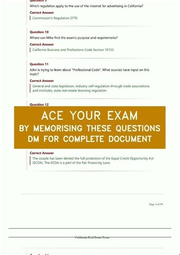 California Real Estate Exam Questions with Answers video