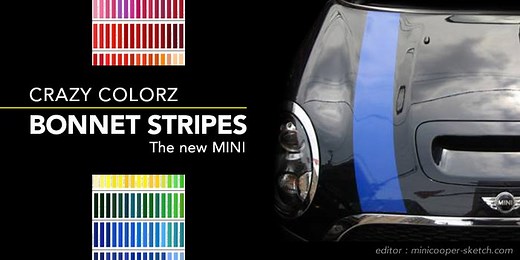 200色から選べる！ MINI専用設計 ボンネット ストライプ | MINI COOPER Sketch