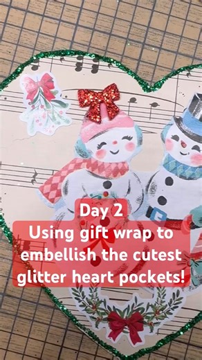 Using gift wrap 🎁 Day 2 of 12 days of Christmas junk journal ideas #junkjournalembellishments