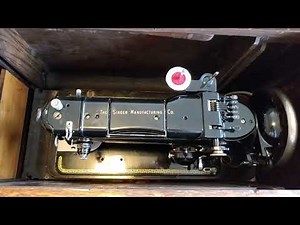 Singer 319W Treadle Conversion in No. 21 Oak Drawing-room Cabinet