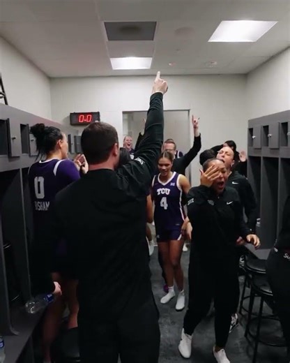 TCU locker room after the victory over Baylor