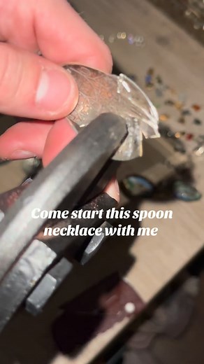 I’m liking the spoon necklace process • • • #spoonrings #spoon #vintage #jewlery #antique #shopsmall #rings #richmond #craft | River City Spoons