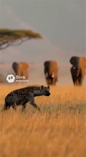 Elephants Save Baby Giraffes from Hyena Attack 😳🐘🐒💥 #wildlife #elephants #giraffes #naturedrama