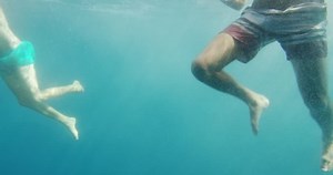 Two People Swimming Sea Underwater Shot Stock Footage Video (100% Royalty-free) 1011353144 | Shutterstock