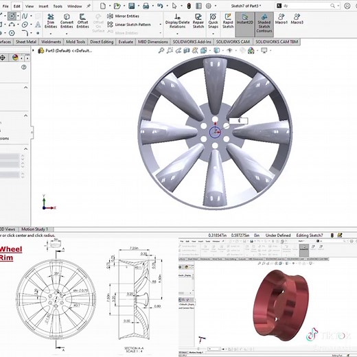 Creating a Simple Wheel Rim in SolidWorks