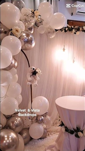 Christening and Baby Shower Backdrops Ideas / White and Silver Theme #babyshower #backdrops