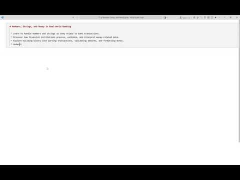 Numbers, Strings, and Money_training