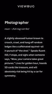 Are you a real photographer? The dictionary doesn’t lie! . ✨ Discover more on @viewbug – where creativity is rewarded and every member is approved. 🏷️ Tag #viewbug for your chance to be featured. . #photographer #photooftheday #lifeofaphotographer #photographytips #dearphotographer #photographylife #photoshootlover #photoshooter #viewbug #photography #visualoflife #behindthescenes #photographylovers #photoshootsession #phototips #featurecreature #vsco #portraitoftheday #destinationphotographer 