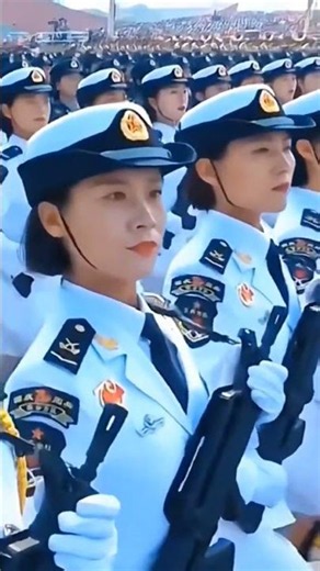 These female military units march with unmatched precision and coordination.
