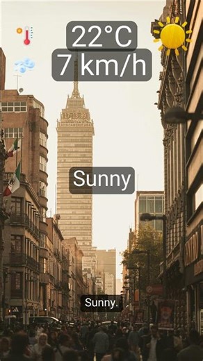 Weather in Mexico City today: Sunny (22°C)
