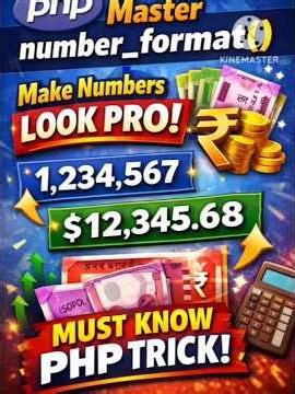 PHP number_format() Secret 🔥 Numbers Ko PRO Kaise Banaye? #Shorts