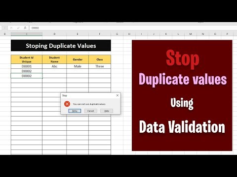 Stoping duplicate values in excel | Excel tricks
