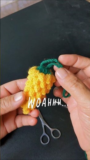 Crochet Yellow Grape Keychain 🍇✨ Handmade by Fildamour | Full tutorial on Channel 💛🧶