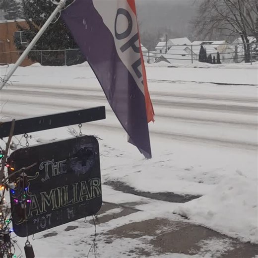 1. Hour. Later.... 3:36pm. Forest City, PA Dec. 26th. Snow started at 2pm? ✔️ Roads covered? ✔️ Snowplow drove by and did… its best? ✔️ Still snowy? VERY ✔️ Are we open? Yep. Am I leaving this building? Absolutely not. If you’re already magically passing by, The Familiar is open till 6pm! Would I advise hopping in a car just to come on down? NO. PLEASE! Not even with a protection spell and your ancestors riding shotgun. Snowflakes are LARGE. FLUFFY. DRAMATIC. Roads are white. Spirits are judging