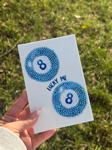Hand Bedazzled 8 Ball Canvas Art – Lucky Me Y2K Wall Decor (4x6) - Etsy