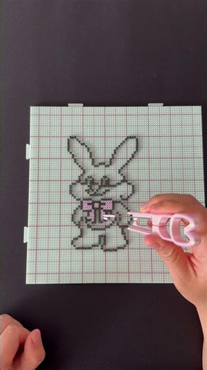 Instead of Doomscrolling, I Made a Cute Perler Bead Bunny 🐰 | Relaxing Pixel Art Craft