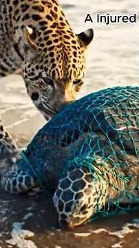 White Leopard Saves the Sea Turtle in the Silent Tide WhiteLeopardRescue #SeaTurtleRescue #Animal