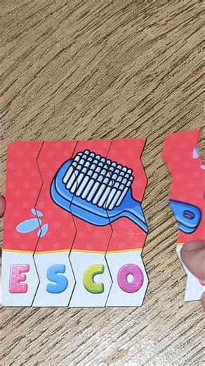 Word puzzle with brush #literacy #learningthroughplay