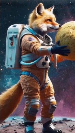 Fun cosmic animals in spacesuits play and float among stars!