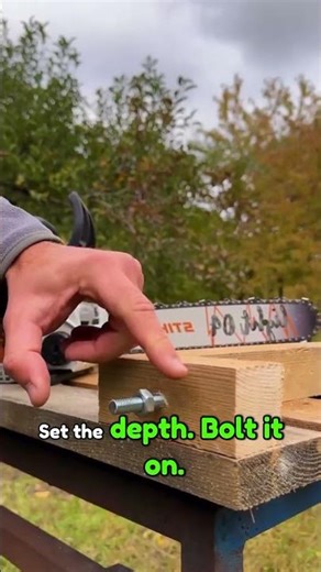 Using Chainsaws Wrong! This Genius Straight Cut Jig Is Insane | DIY Woodworking Hack #shorts