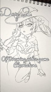 Drawing Mona from Genshin Impact #shorts