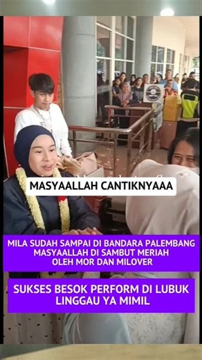 Wow! Mila di sambut meriah di bandara palembang oleh MOR dan MILOVERS #milada7 #trending