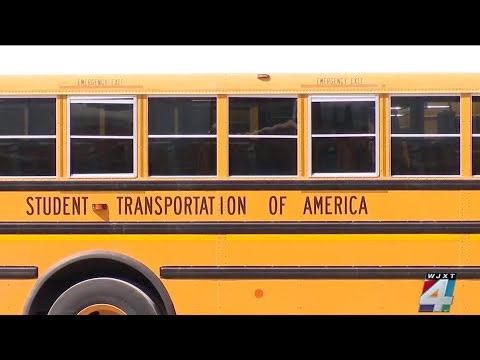 Company says driver removed from service after unauthorized person boards bus, touches student