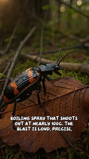 This Beetle Shoots Boiling Chemicals Like a Cannon 🔥 #beetle #insects #nature