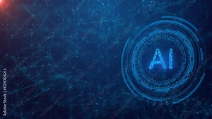 Digital technology AI 3D Big Data, business integration advanced technology graphs, business data, market trends, driving decisions innovative solutions. Digital brain circuit machine deep learning,