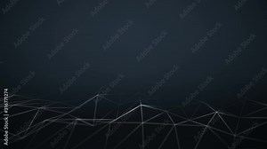 Looping Blue Abstract Slow High Tech Blue Background With 3D Polygon Landscape And Space For Copy