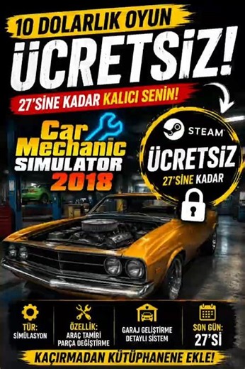 Car Mechanic Simulator 2018 is Free! Don't Miss Out #steam #shortvideos #carmechanicsimulator2018