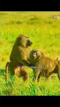 He treated the infant left behind by the female baboon he admired as his own. #wildlife #animals