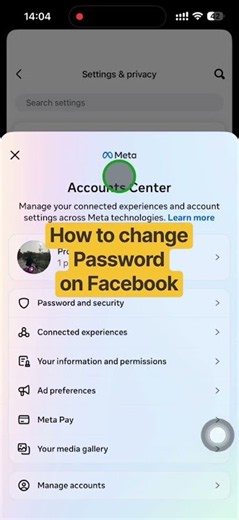 How to change password on Facebook