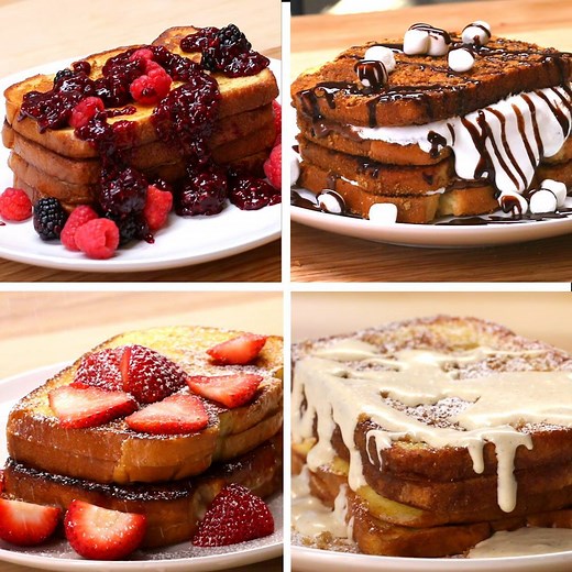 Give your classic French toast these 4 upgrades! 🍞 FULL RECIPES: https://tasty.co/compilation/french-toast-4-ways | Tasty