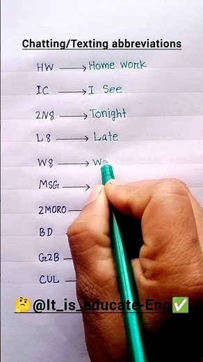 WhatsApp/Texting/Chatting/ Abbreviations/ Short forms | 🔥💯👨‍🏫 #english #shortfeed #fullforms #shorts