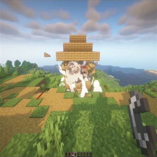 Minecraft Physics Mod Small House Village Voxel Destruction with Shaders and No Lag.