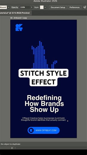Adobe illustrator stitch style effect