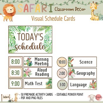 Color Posters: Safari Classroom Decor | Editable Animal Footprint Signs