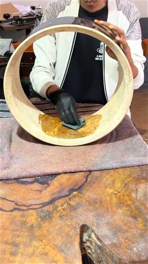 Y&T Drums on Instagram: "Applying Tung Oil on the Interior and Bearing Edges on this 14x6 True Solid Hollowed Mango Snare Shell #drum #drums #customdrums #snaredrum #drummer"